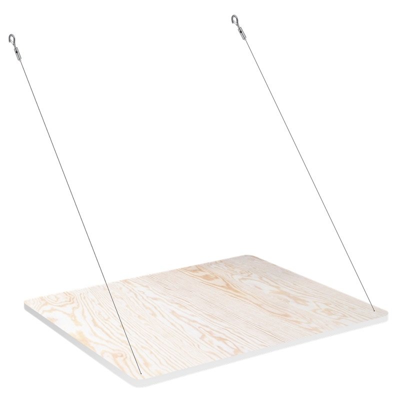 Uitklapbare wandplank en bureau voor Fency wandrek multiplex met witte onderkant