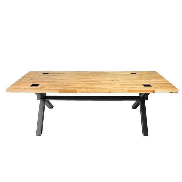 ABLE GEPERST PALLET is een designtafel met geperst pallet houten tafelblad en een metalen onderstel van Tolhuijs Design. Dit duurzame design functioneert als eet- en werktafel.