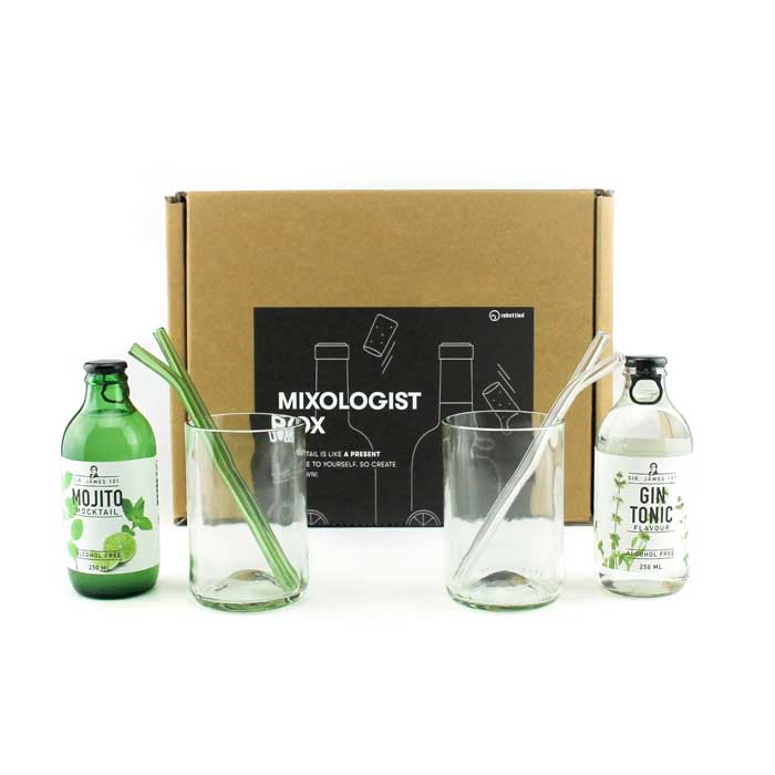 Cocktail Mocktail Mixology box Rebottled glazen