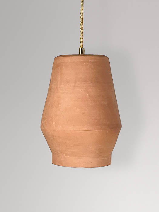 Handgemaakte keramiek lamp terracotta makua
