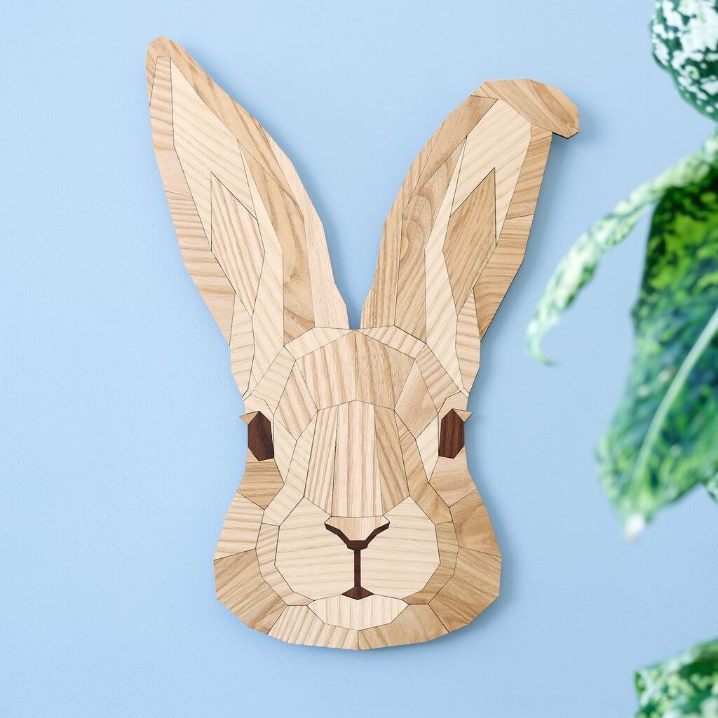 handgemaakte wanddecoratie konijn