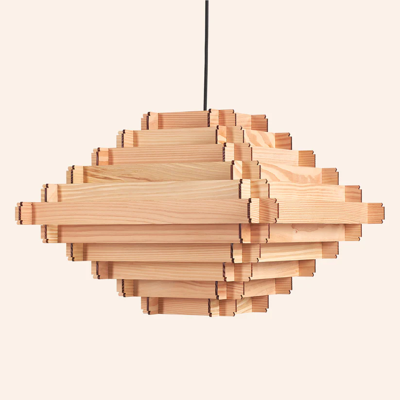 Stapellamp 52cm hanglamp van hout